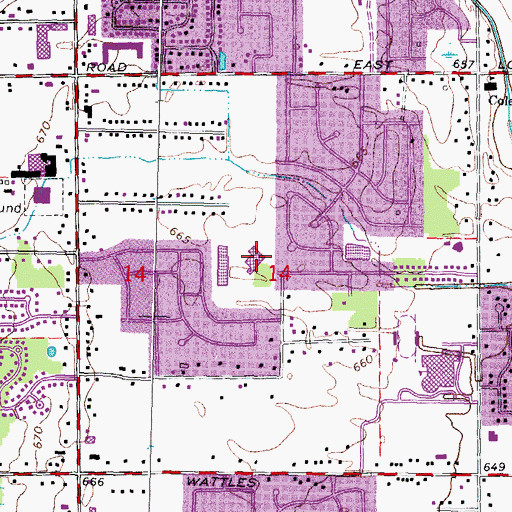 Topographic Map of Costello Elementary School, MI
