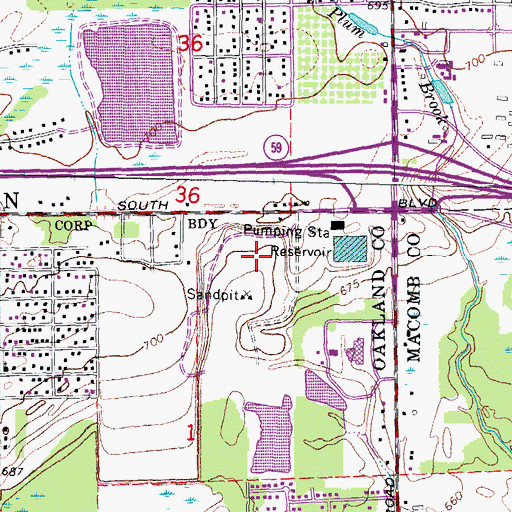 Topographic Map of Donald J Flynn Park, MI