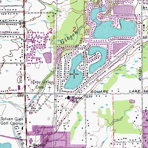 Topographic Map of Walker Lake, MI