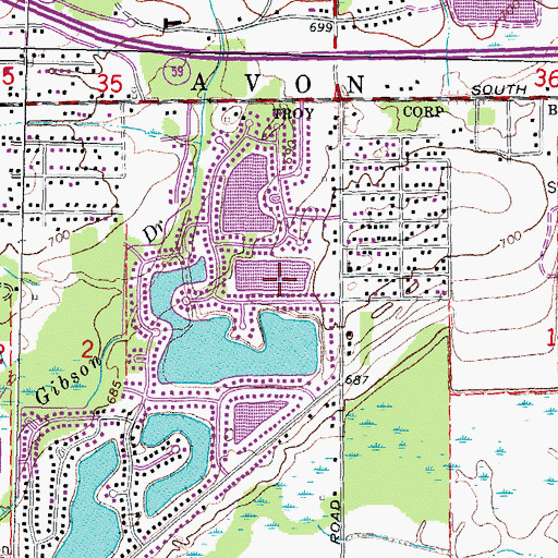Topographic Map of Crystal Lake, MI