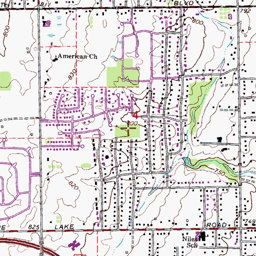 Topographic Map of North Glen Park, MI