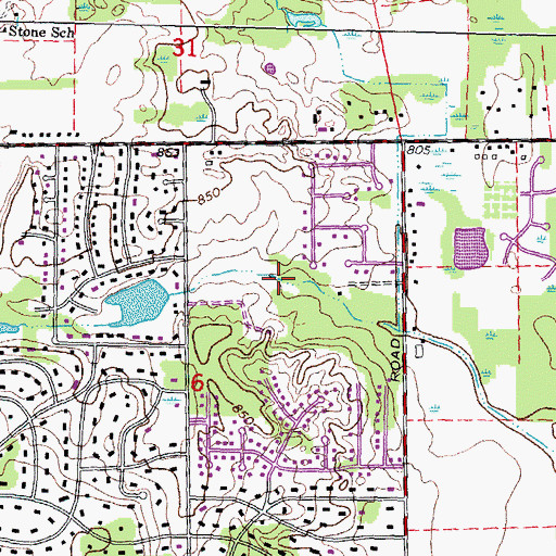 Topographic Map of Troy Farm Park, MI