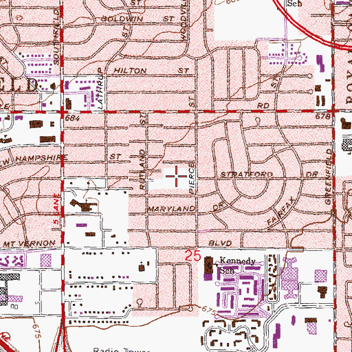 Topographic Map of Stratford Woods Commons, MI