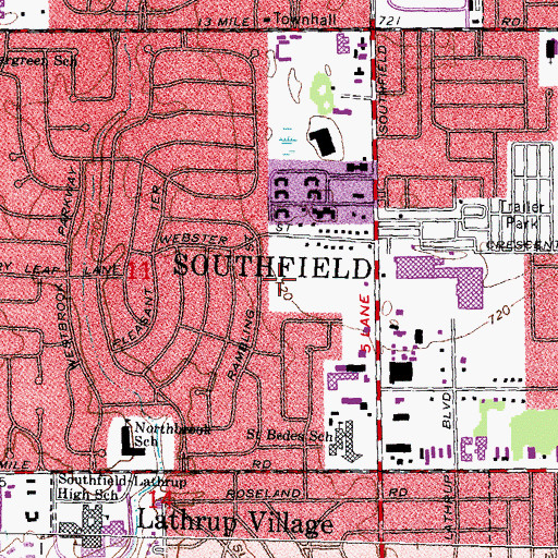 Topographic Map of John R Miller Park, MI