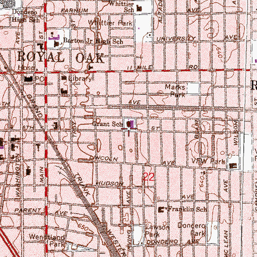 Topographic Map of Grant Park, MI