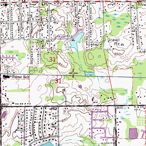 Topographic Map of Pine Tree Golf Club, MI