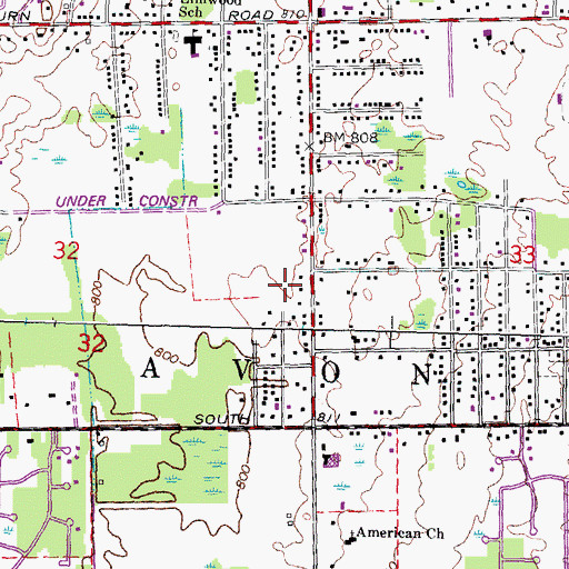 Topographic Map of Deerfield Elementary School, MI