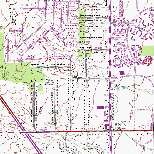 Topographic Map of Wabash Park, MI