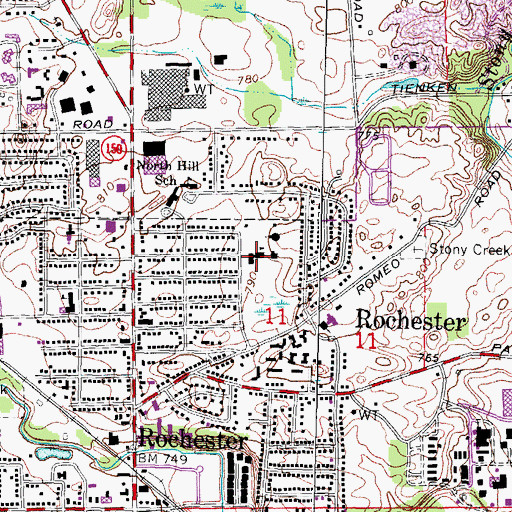 Topographic Map of Holy Family Regional School-North Campus, MI