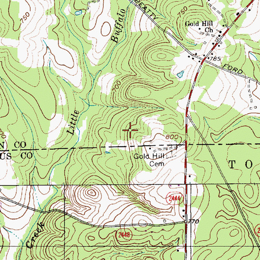 Topographic Map of Union Copper Mine, NC