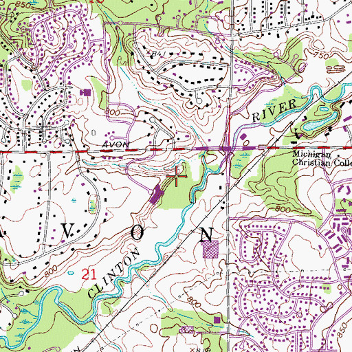 Topographic Map of Avon Nature Study Area, MI