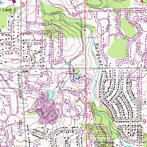 Topographic Map of Brookwood Golf Course, MI
