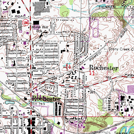 Topographic Map of Howlett Park, MI