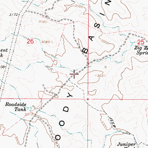 Topographic Map of Bloody Basin, AZ
