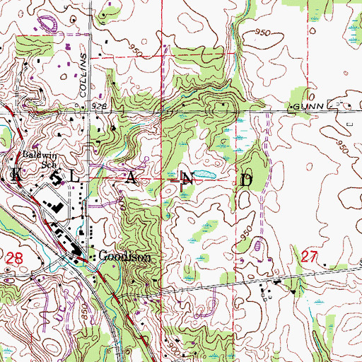 Topographic Map of Bear Creek Nature Park, MI