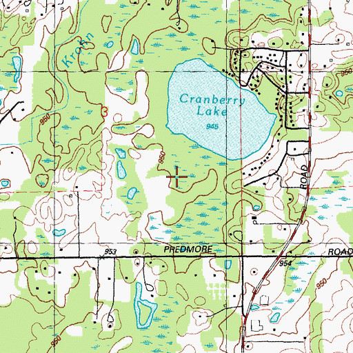 Topographic Map of Cranberry Lake Park, MI