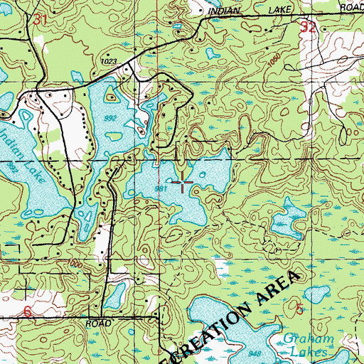 Topographic Map of Prince Lake, MI