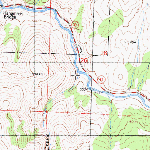 Topographic Map of Poor Boy Creek, CA