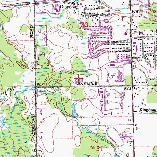 Topographic Map of Centennial Middle School, MI