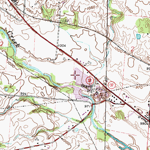 Topographic Map of Alexandria Sand and Gravel Pit, OH