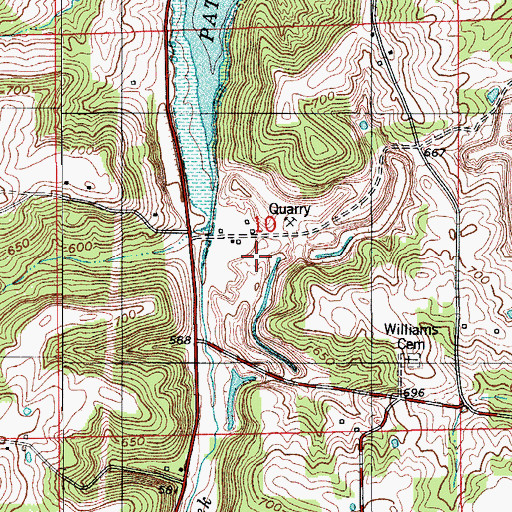 Topographic Map of Eckerty Quarry, IN