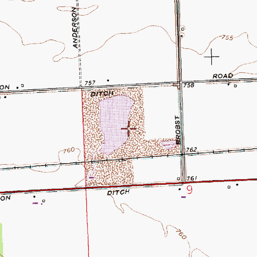 Topographic Map of Edgerton Quarry, IN