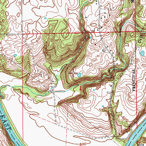 Topographic Map of Evans Quarry, IN