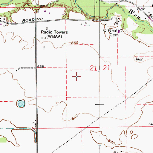 Topographic Map of Fairfield Pit, IN