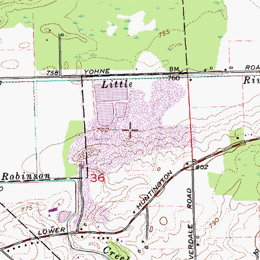 Topographic Map of Fort Wayne Quarry, IN