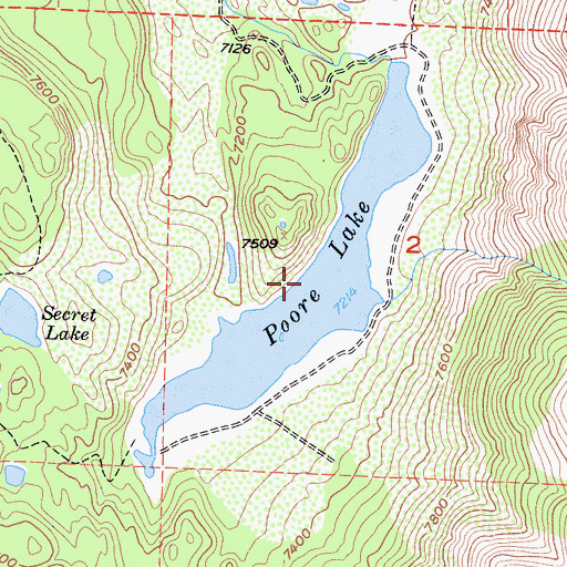 Topographic Map of Poore Lake, CA