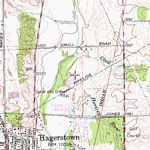 Topographic Map of House Gravel Pit, IN