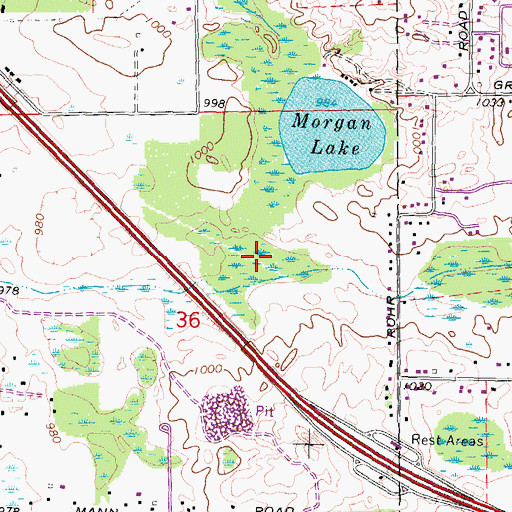 Topographic Map of The Ridge at Morgan Lake Golf Course, MI