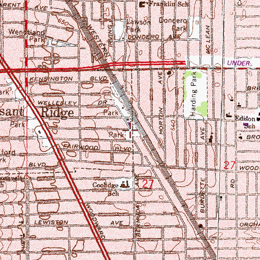 Topographic Map of Victoria Park, MI