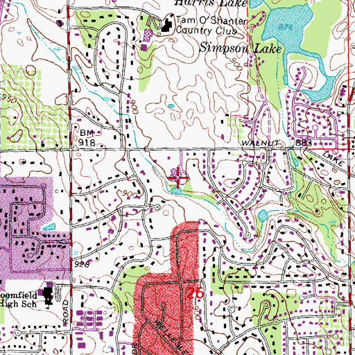 Topographic Map of Doherty Elementary School, MI