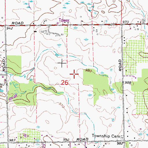 Topographic Map of Tanglewood Golf Club, MI