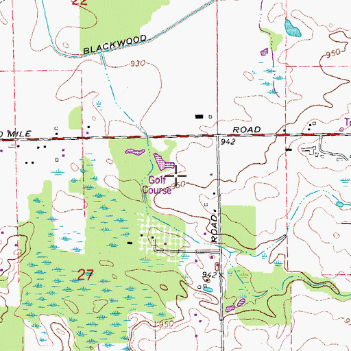 Topographic Map of River Bank Golf Course, MI