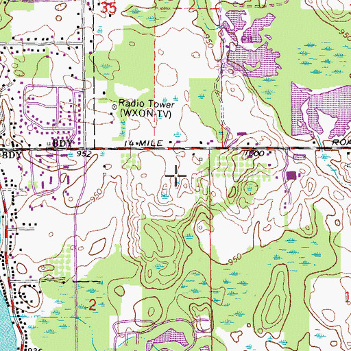 Topographic Map of Maples Country Club, MI