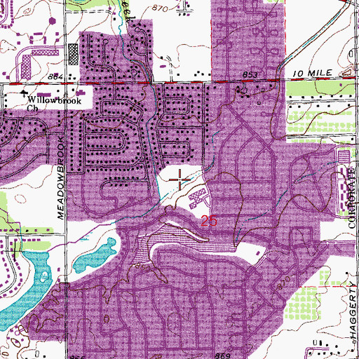 Topographic Map of Brookfarm Park, MI
