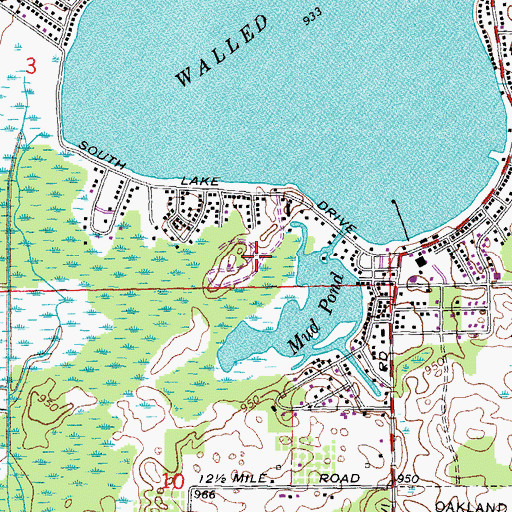 Topographic Map of Lakeshore Park, MI