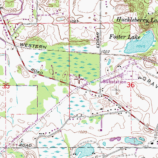 Topographic Map of Hillview Memorial Gardens, MI