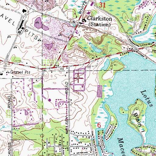 Topographic Map of All Saints Cemetery, MI