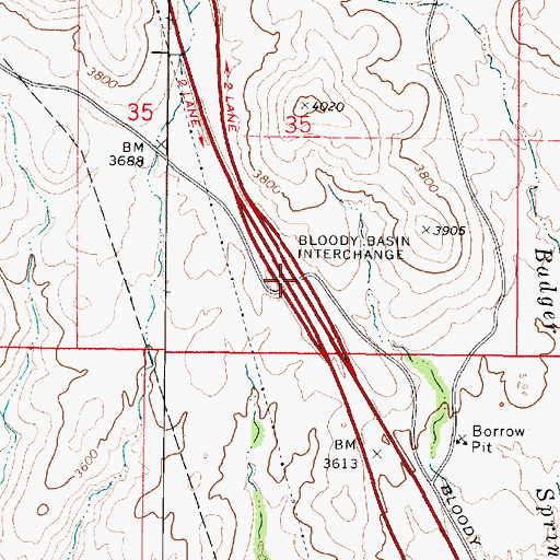 Topographic Map of Bloody Basin Interchange, AZ