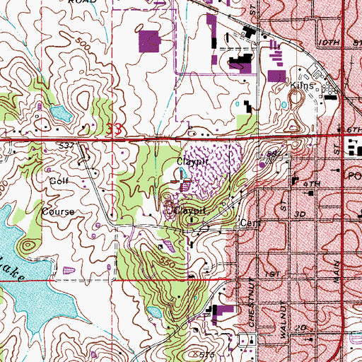 Topographic Map of Huntingburg Pit, IN