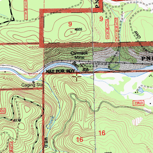 Topographic Map of Poplar Creek, CA
