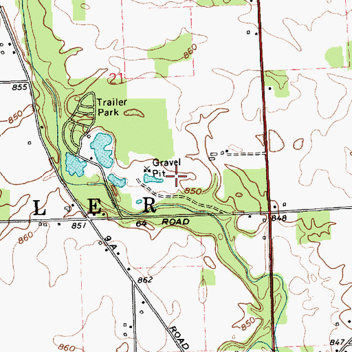 Topographic Map of Indian Springs Pit, IN