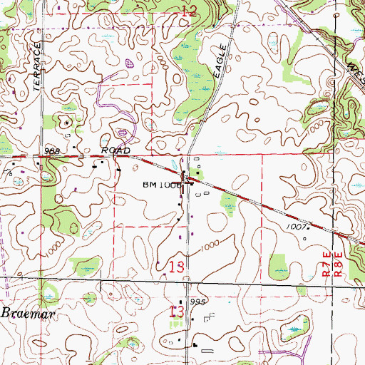 Topographic Map of Seaver Cemetery, MI