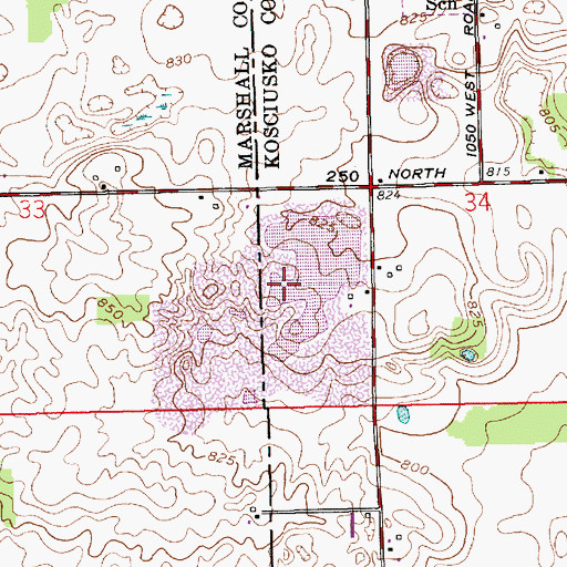Topographic Map of J and M Gravel Pit, IN