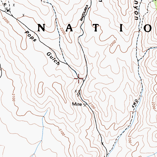 Topographic Map of Pops Gulch, CA