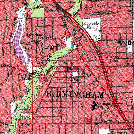 Topographic Map of Saint James' Episcopal Church Columbarium, MI