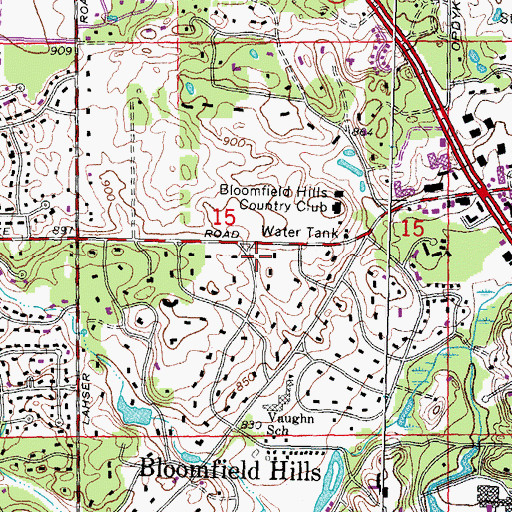 Topographic Map of Bloomfield Center Cemetery (historical), MI